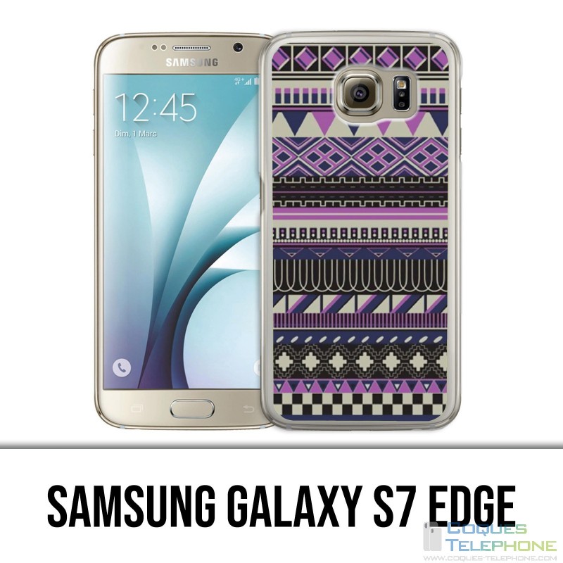 Samsung Galaxy S7 Edge Case - Purple Azteque