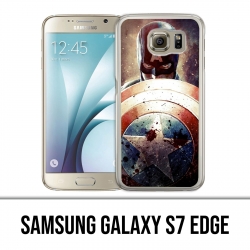 Coque Samsung Galaxy S7 EDGE - Captain America Grunge Avengers