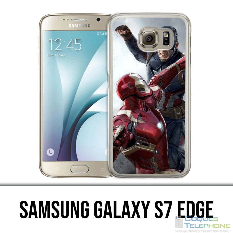 Coque Samsung Galaxy S7 EDGE - Captain America Vs Iron Man Avengers