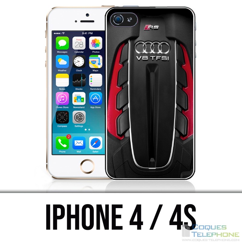Custodia per iPhone 4 / 4S - motore Audi V8 2