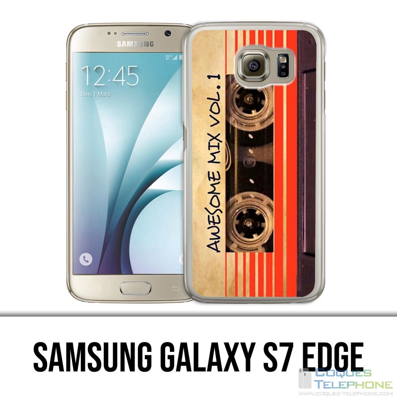 Custodia edge Samsung Galaxy S7 - Vintage Audio Cassette Guardians Of The Galaxy