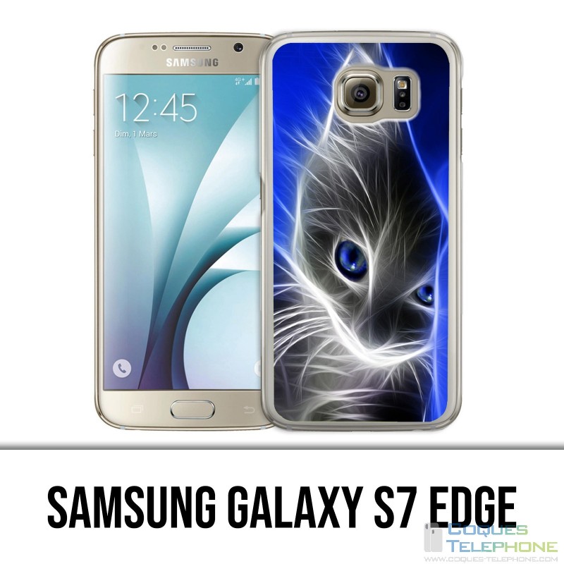 Custodia edge Samsung Galaxy S7 - Blue Eyes Cat