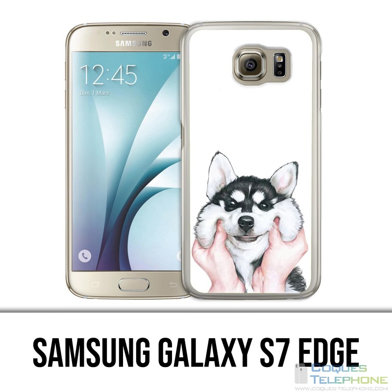 Coque Samsung Galaxy S7 EDGE - Chien Husky Joues