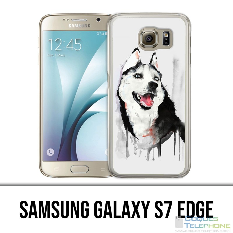 Samsung Galaxy S7 Edge Hülle - Husky Splash Dog
