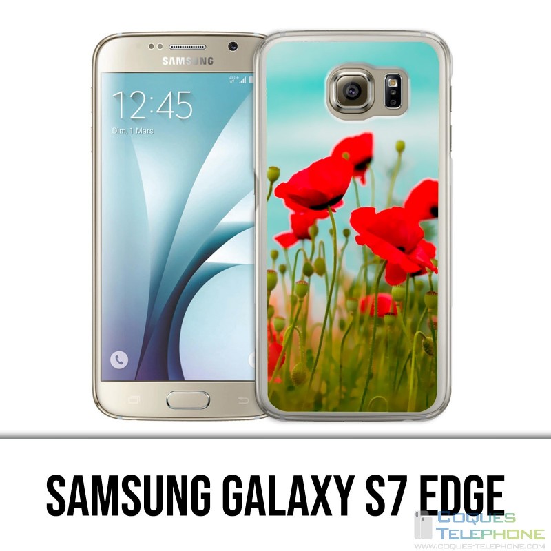 Custodia edge Samsung Galaxy S7 - Poppies 2