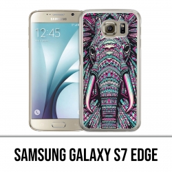 Custodia edge Samsung Galaxy S7 - Elefante azteco colorato