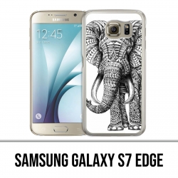 Custodia edge Samsung Galaxy S7 - Elefante azteco bianco e nero