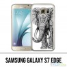 Coque Samsung Galaxy S7 EDGE - Eléphant Aztèque Noir Et Blanc