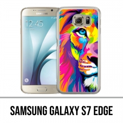 Samsung Galaxy S7 Edge Hülle - Mehrfarbiger Löwe