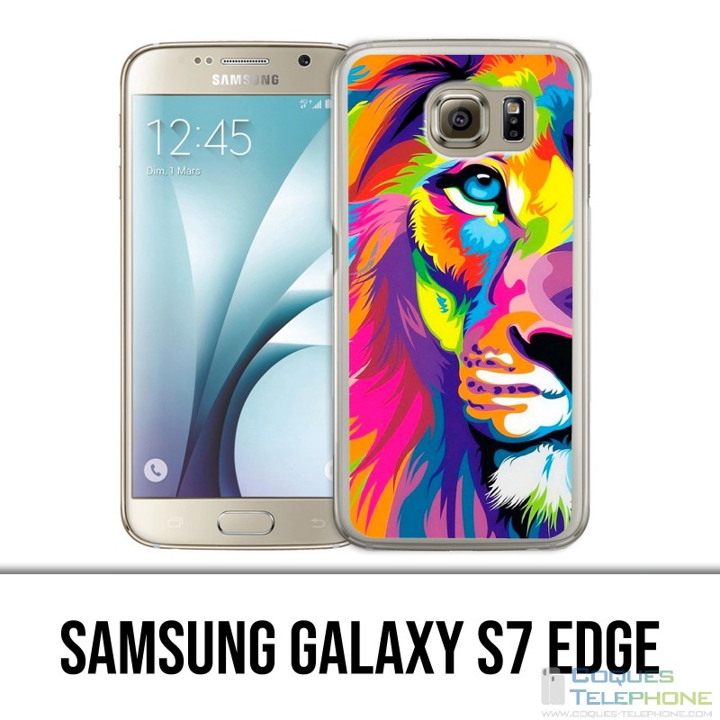 Custodia edge Samsung Galaxy S7 - Leone multicolore