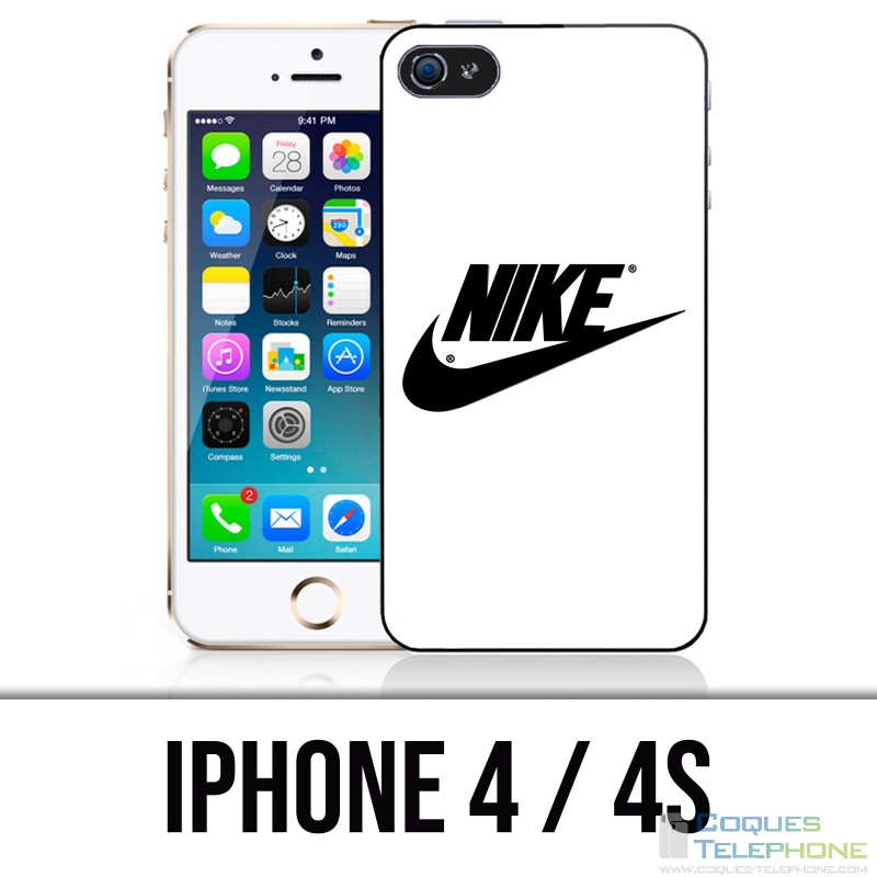 Custodia per iPhone 4 / 4S - Logo Nike bianco