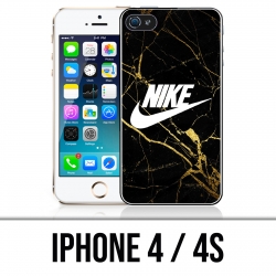 Coque iPhone 4 / 4S - Nike Logo Gold Marbre