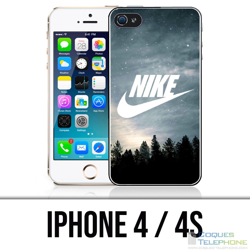 Coque iPhone 4 / 4S - Nike Logo Wood