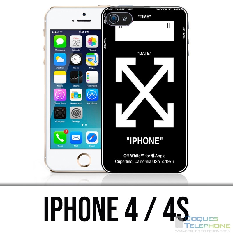 Custodia per iPhone 4 / 4S - Bianco nero spento