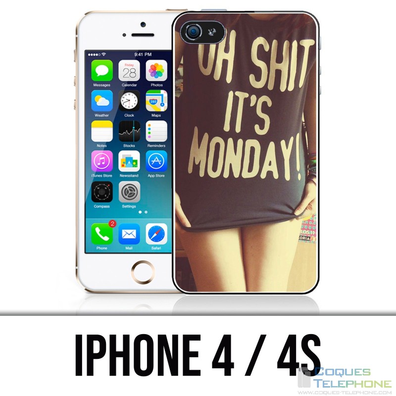 Coque iPhone 4 / 4S - Oh Shit Monday Girl