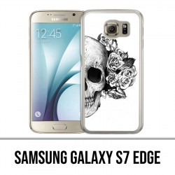 Samsung Galaxy S7 Edge Hülle - Skull Head Roses Black White