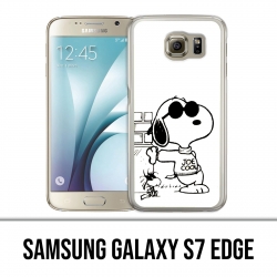 Samsung Galaxy S7 edge case - Snoopy Black White