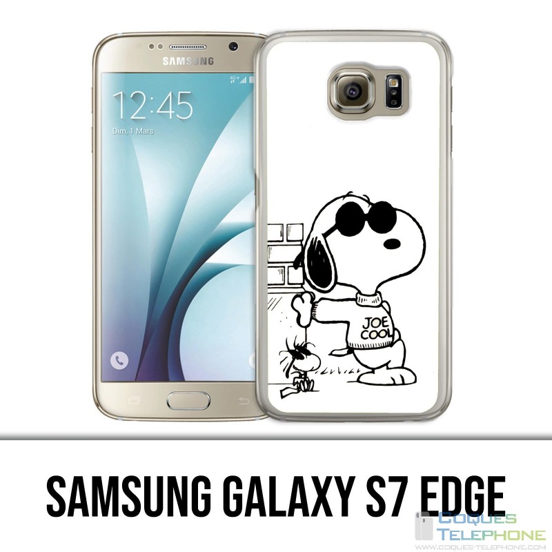 Coque Samsung Galaxy S7 EDGE - Snoopy Noir Blanc