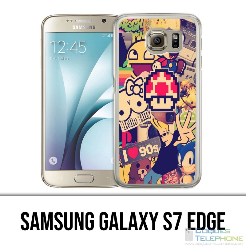 Custodia per Samsung Galaxy S7 Edge - adesivi vintage 90S