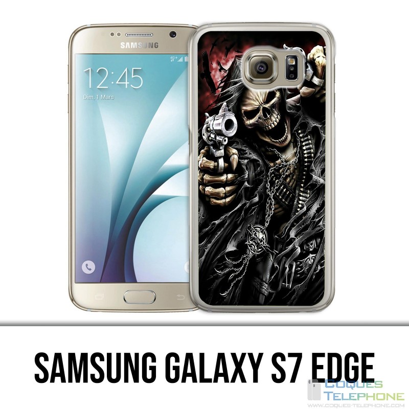 Coque Samsung Galaxy S7 EDGE - Tete Mort Pistolet