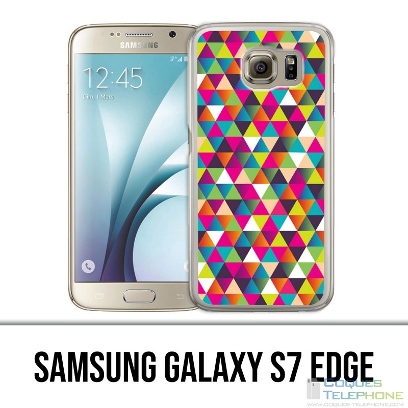Samsung Galaxy S7 Edge Hülle - Triangle Multicolor