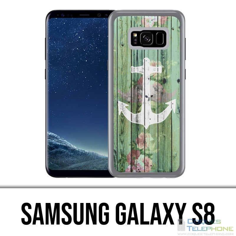 Custodia Samsung Galaxy S8 - Ancora marina in legno