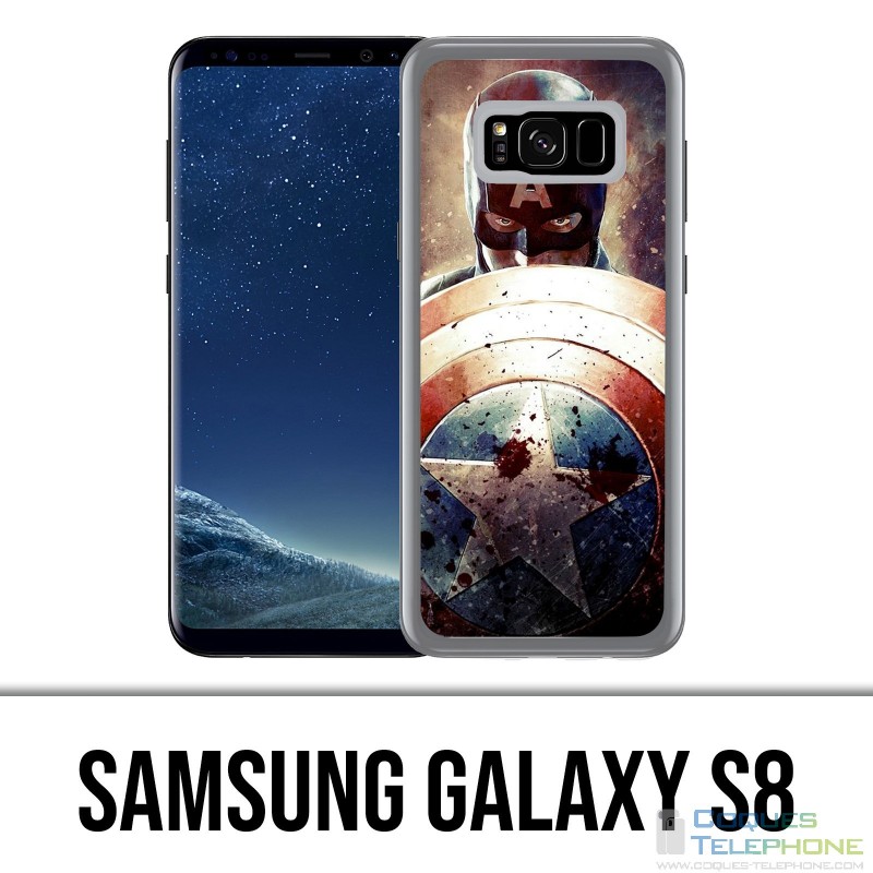 Coque Samsung Galaxy S8 - Captain America Grunge Avengers