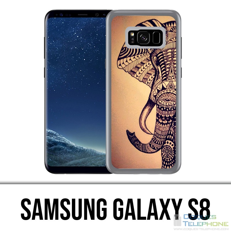 Coque Samsung Galaxy S8 - Eléphant Aztèque Vintage