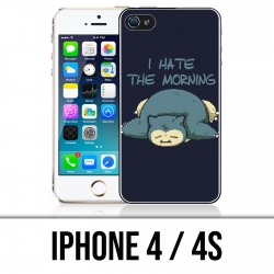 Coque iPhone 4 / 4S - Pokémon Ronflex Hate Morning