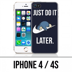 Coque iPhone 4 / 4S - Pokémon Ronflex Just Do It Later