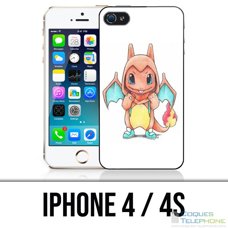 Coque iPhone 4 / 4S - Pokémon Bébé Salameche