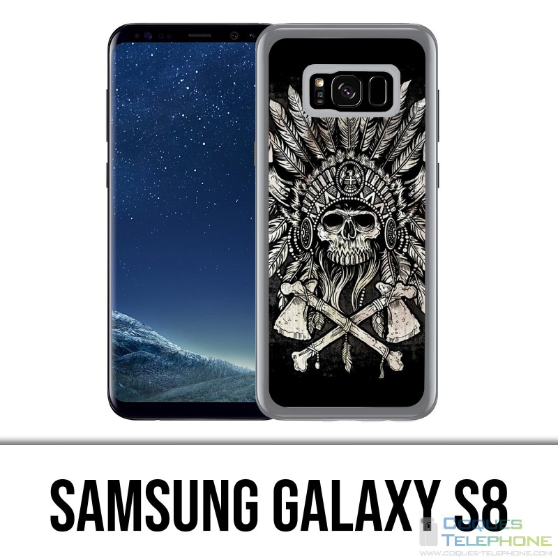 Samsung Galaxy S8 Hülle - Skull Head Feathers