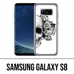 Samsung Galaxy S8 Hülle - Skull Head Roses Schwarz Weiß