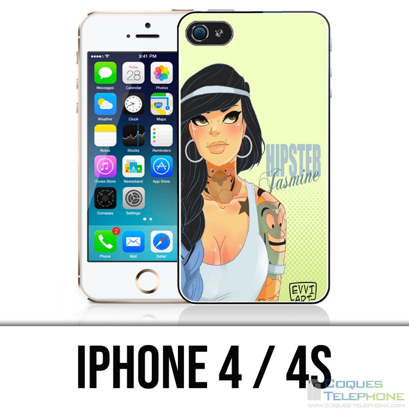 Coque iPhone 4 / 4S - Princesse Disney Jasmine Hipster