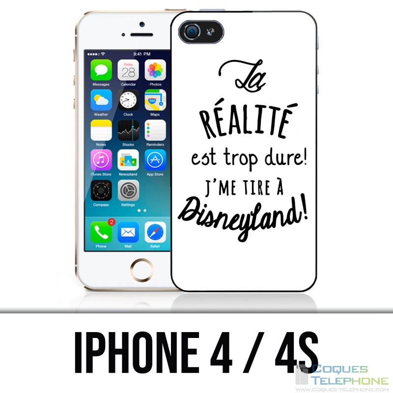 Coque iPhone 4 / 4S - La réalité est trop dure J'me tire à Disneyland