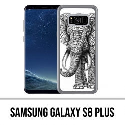 Samsung Galaxy S8 Plus Hülle - Aztekischer Schwarzweiss-Elefant