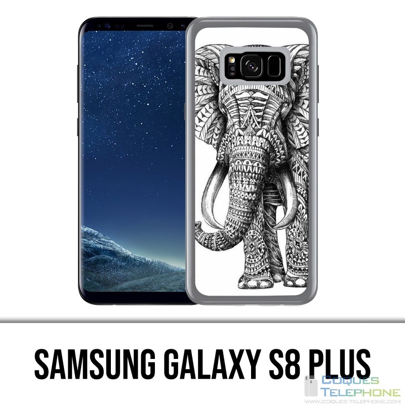 Samsung Galaxy S8 Plus Case - Black and White Aztec Elephant