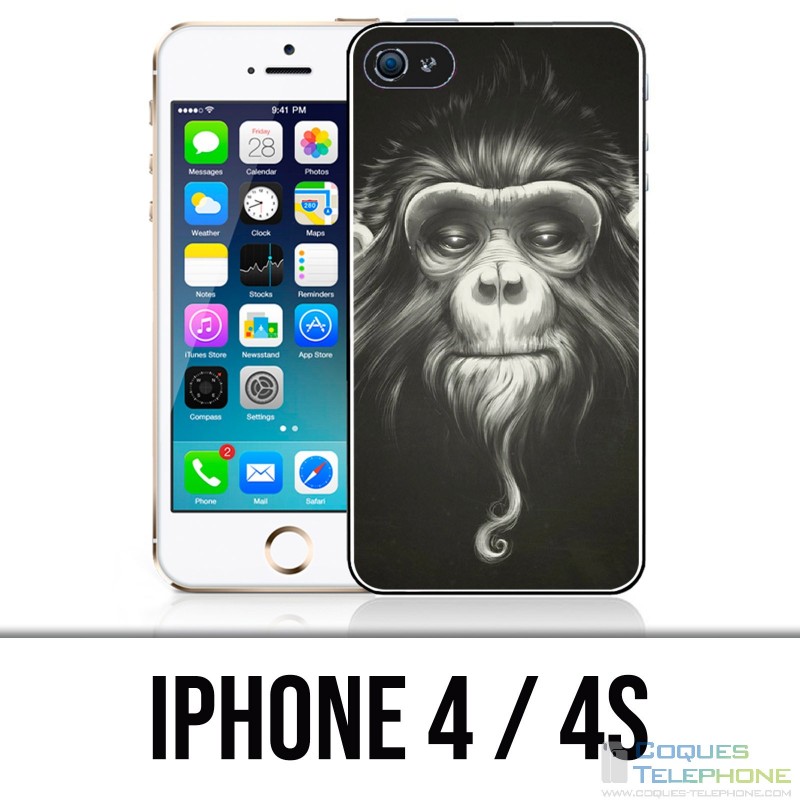 Coque iPhone 4 / 4S - Singe Monkey Anonymous