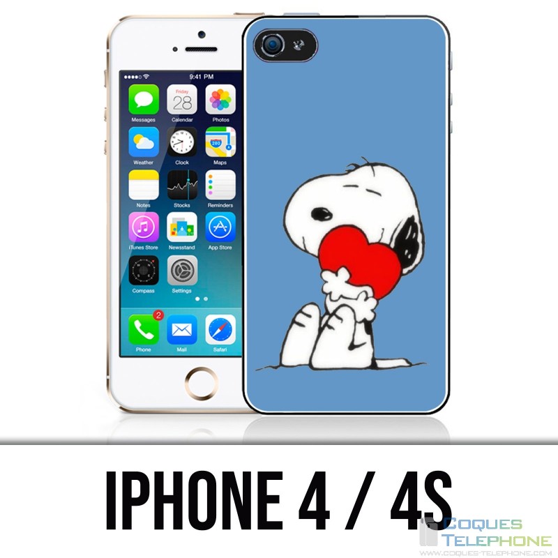 Coque iPhone 4 / 4S - Snoopy Coeur