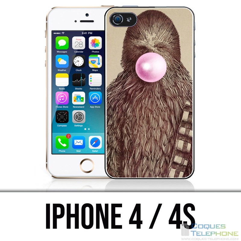 Coque iPhone 4 / 4S - Star Wars Chewbacca Chewing Gum