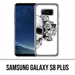 Custodia Samsung Galaxy S8 Plus - Testa di teschio rose nero bianco