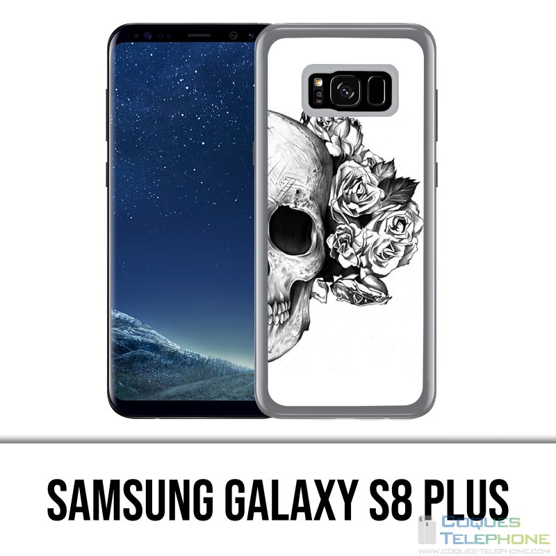 Carcasa Samsung Galaxy S8 Plus - Skull Head Roses Negro Blanco