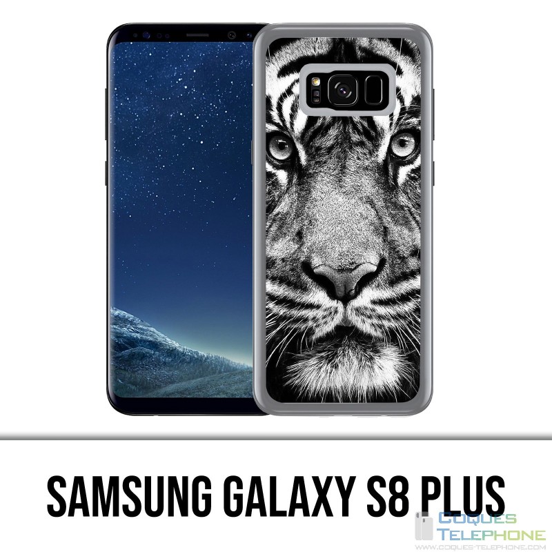 Coque Samsung Galaxy S8 PLUS - Tigre Noir Et Blanc