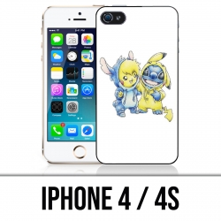 Coque iPhone 4 / 4S - Stitch Pikachu Bébé