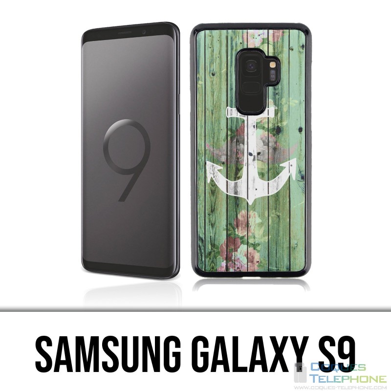 Coque Samsung Galaxy S9 - Ancre Marine Bois