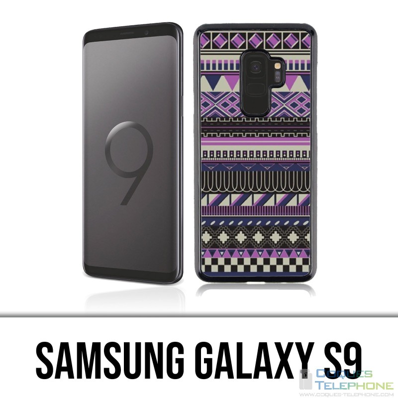 Samsung Galaxy S9 Hülle - Purple Azteque