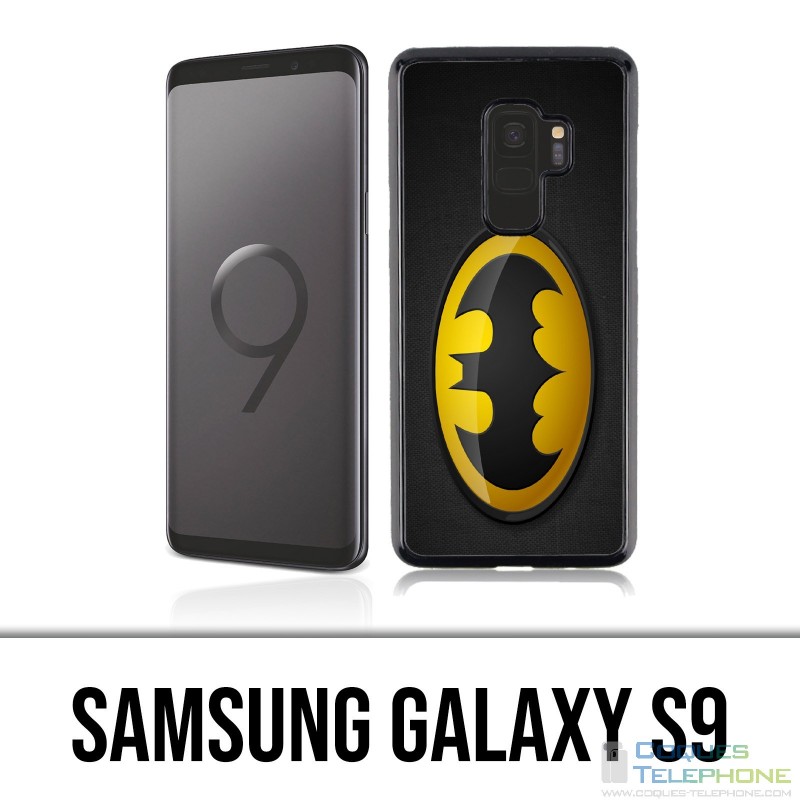 Coque Samsung Galaxy S9 - Batman Logo Classic Jaune Noir
