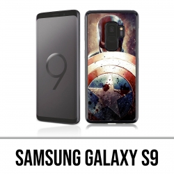 Carcasa Samsung Galaxy S9 - Captain America Grunge Avengers