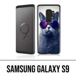 Coque Samsung Galaxy S9 - Chat Lunettes Galaxie