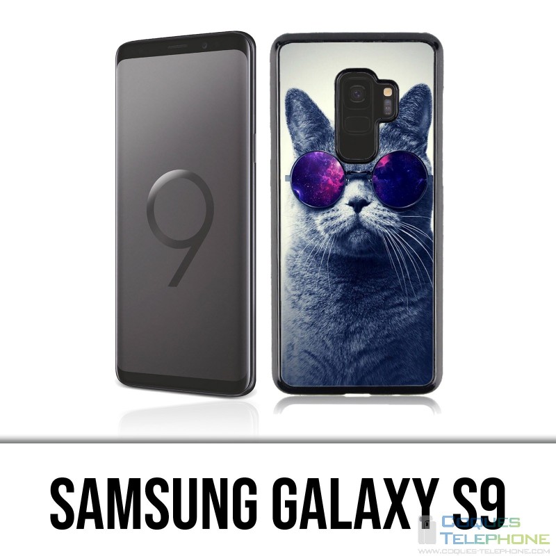 Coque Samsung Galaxy S9 - Chat Lunettes Galaxie